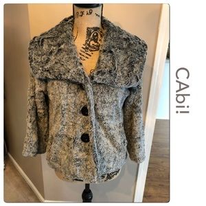 CAbi Faux Fur Charcoal Gray Jacket